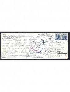 Tarjeta postal ilustrada Estados Unidos marca de tasas EEUU - Desde 1950.