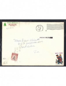 Carta Estados Unidos viñetas y sello de tasa EEUU - Desde 1950.