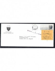 Carta Estados Unidos marca y etiqueta de tasas y devolución EEUU - Desde 1950.
