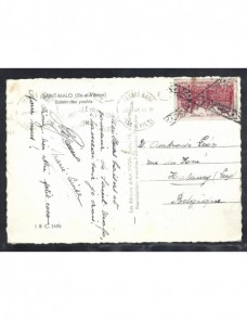 Tarjeta postal ilustrada Francia matasellos belga Francia - 1931 a 1950.