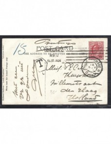 Tarjeta postal ilustrada Gran Bretaña marca de tasa Gran Bretaña - 1900 a 1930.