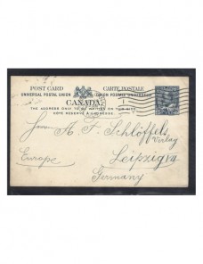 Tarjeta entero postal Canadá Otros Mundial - 1900 a 1930.