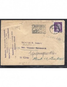 Tarjeta postal bancaria Alemania II Guerra Mundial marca devolución Potencias del eje - II Guerra Mundial.