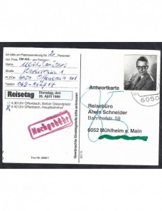 Tarjeta comercial Alemania franqueo fraudulento y tasa Alemania - Desde 1950.