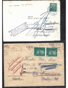 Dos cartas Alemania marcas de devolución Alemania - Desde 1950.