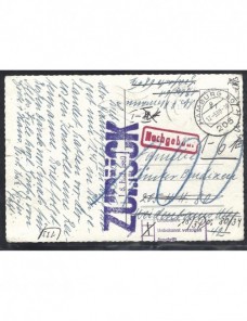 Tarjeta postal Alemania marcas devolución y de tasa Alemania - Desde 1950.
