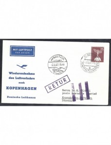 Lote temático. Tema aviación. Sobre entero postal Alemania matasellos Alemania - Desde 1950.