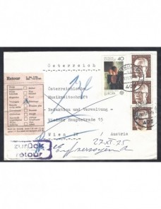 Carta Alemania con marca devoluc¡ón  Alemania - Desde 1950.