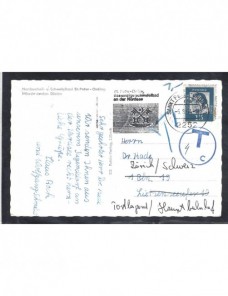 Tarjeta postal Alemania marca de tasa y matasellos especial Alemania - Desde 1950.