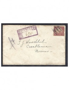 Carta certificada Estados Unidos a Marruecos EEUU - 1900 a 1930.