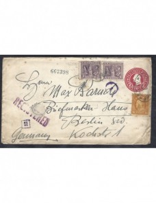 Sobre entero postal certificada Estados Unidos EEUU - 1900 a 1930.