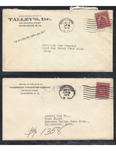 Tres cartas comerciales Estados Unidos EEUU - 1900 a 1930.