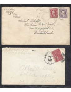 Dos cartas Estados Unidos EEUU - 1900 a 1930.