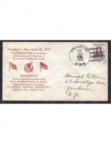 Carta Estados Unidos con ilustración Día del Presidente EEUU - 1931 a 1950.