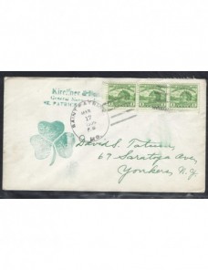 Carta Estados Unidos con marca Fiesta St. Patrick EEUU - 1931 a 1950.