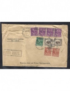 Carta correo aéreo Estados Unidos censura Alemania EEUU - 1931 a 1950.