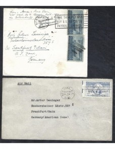 Dos cartas correo aéreo Estados Unidos EEUU - 1931 a 1950.