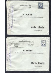 Dos cartas comerciales España II República censura militar Guerra Civil Zona Republicana - Guerra Civil Española.