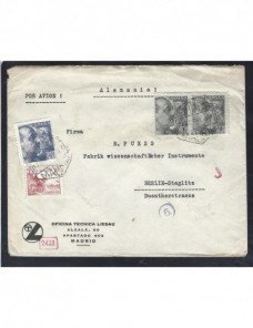 Carta aérea España doble censura España - 1931 a 1950.