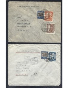 Dos cartas aéreas Colombia correo aéreo mancomún  Otros Mundial - 1931 a 1950.