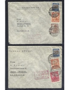 Dos cartas aéreas Colombia correo aéreo mancomún  Otros Mundial - 1931 a 1950.