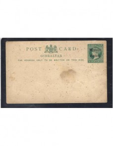 Tarjeta entero postal Gibraltar para oficina en Tanger Colonias y posesiones - Siglo XIX.