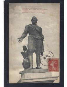 Tarjeta postal ilustrada Francia estatua Francia - 1900 a 1930.