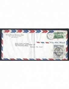 Carta comercial correo aéreo Estados Unidos EEUU - Desde 1950.