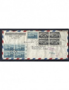 Carta comercial correo aéreo y certificado Estados Unidos EEUU - Desde 1950.