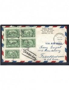 Carta comercial correo aéreo Estados Unidos EEUU - Desde 1950.