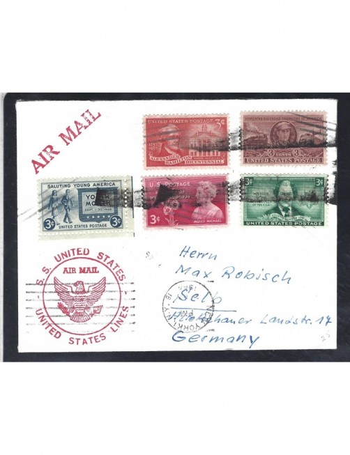 Carta de Estados Unidos correo aéreo EEUU - Desde 1950. Carta de Estados Unidos correo aéreo EEUU - Desde 1950.