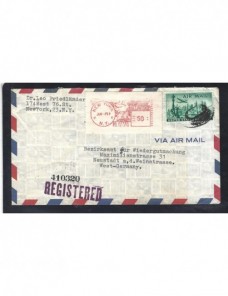 Carta aérea y certificada Estados unidos franqueo mixto  EEUU - 1931 a 1950.