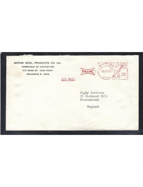 Carta de Estados Unidos con franqueo mecánico EEUU - Desde 1950.