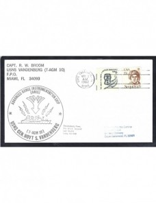 Lote temático. Tema espacio. Carta Estados Unidos con marca naval Otros elementos temáticos.