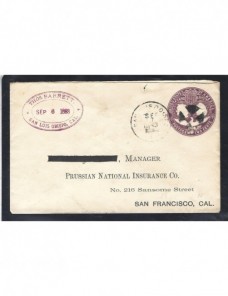 Sobre entero postal Estados Unidos EEUU - Siglo XIX.