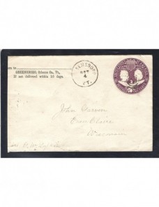 Sobre entero postal Estados Unidos error de color  EEUU - Siglo XIX.