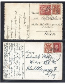 Dos tarjetas postales ilustradas Checoslovaquia  Otros Europa - 1900 a 1930.