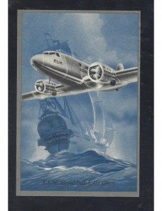 Etiqueta publicitaria Holanda aerolínea KLM Otros Europa - 1931 a 1950.