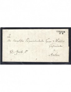 Prefilatalie carta oficial Alemania Usedom Alemania - Siglo XIX.