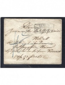 Prefilatelia carta Alemania Berlín redireccionada Alemania - Siglo XIX.