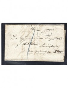Prefilatelia carta oficial Alemania Lassan Alemania - Siglo XIX.
