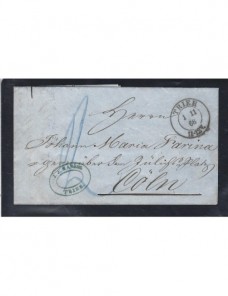 Prefilatelia carta Alemania Treveris Alemania - Siglo XIX.