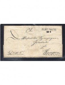 Prefilatelia carta oficial Alemania Schildberg Alemania - Siglo XIX.