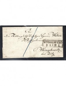 Prefilatelia carta oficial Alemania Weissenfels Alemania - Siglo XIX.