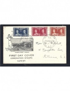 Carta Nueva Zelanda F.D.C. sellos coronación Jorge VI Otros Mundial - 1931 a 1950.