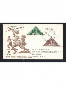Carta Nueva Zelanda F.D.C. sellos salud infantil Otros Mundial - 1931 a 1950.