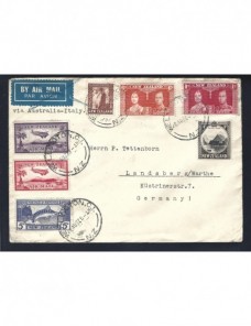 Carta correo aéreo Nueva Zelanda gran franqueo Otros Mundial - 1931 a 1950.