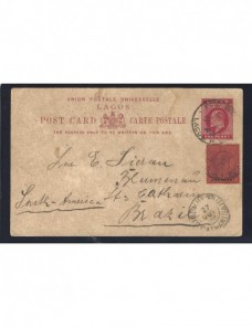 Tarjeta entero postal Nigeria Lagos Colonias y posesiones - 1900 a 1930.