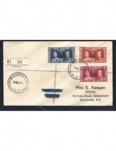 Carta certificada Islas Cook Colonias y posesiones - 1931 a 1950.