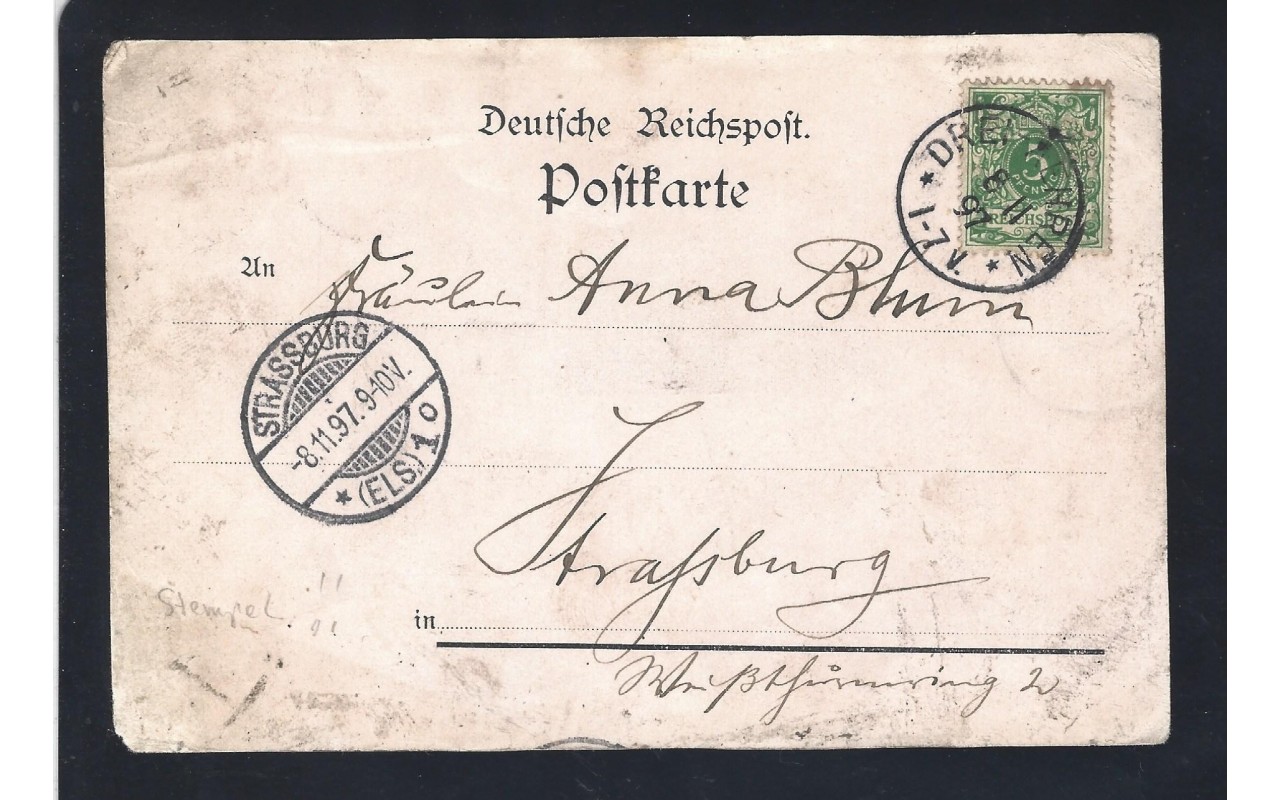 Tarjeta postal Alemania hotel  Alemania - Siglo XIX.